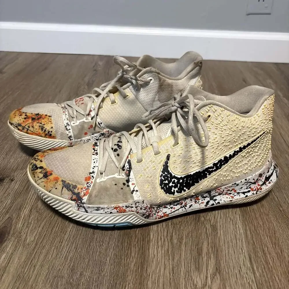 Nike Kyrie 3 Cool Paint Colorful Mens Basketball Shoes 852395-101 Size 13 READ